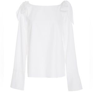 Frame Shoulder Cut Out Bow Shirt